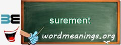 WordMeaning blackboard for surement